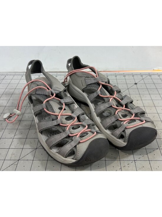 Keen Shoes - Keen Women’s Gray Water-Resistant Hiking Sandals Size 9 Pink Adjustable Laces ~